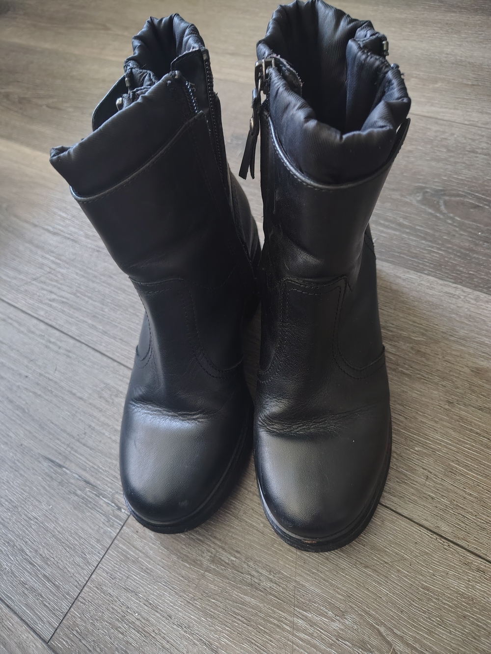 Geox Respira  Women's Black Leather Combat Boots with Side Zip Size 37